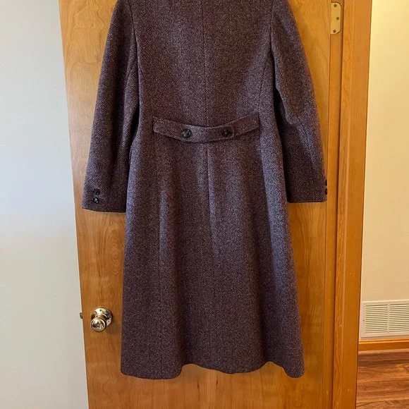 Lorendale Wool Lined Long Maxi Coat Vintage Heavy Purple Gray White Blend NICE - Picture 9 of 16